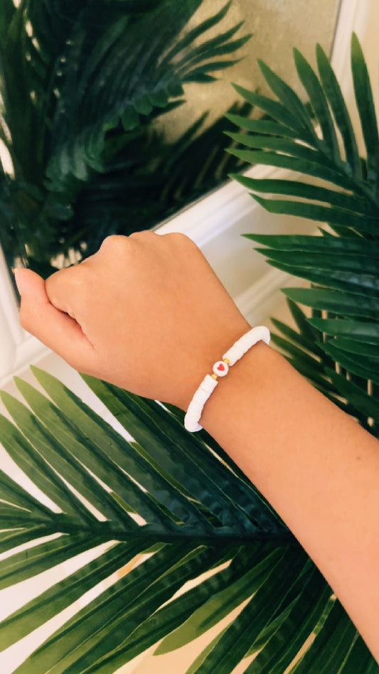 White Heart Bracelet